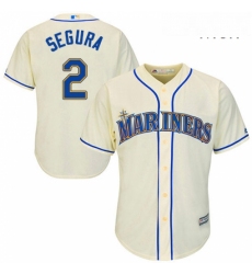 Mens Majestic Seattle Mariners 2 Jean Segura Replica Cream Alternate Cool Base MLB Jersey