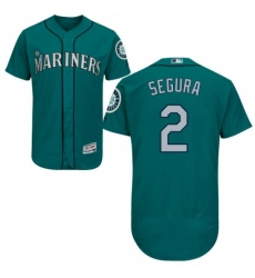 Mens Majestic Seattle Mariners 2 Jean Segura Teal Green Flexbase Authentic Collection MLB Jersey