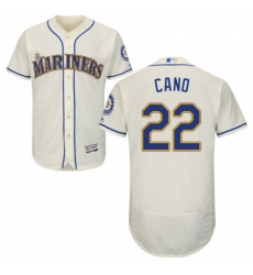Mens Majestic Seattle Mariners 22 Robinson Cano Cream Alternate Flex Base Authentic Collection MLB Jersey
