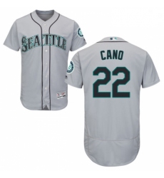 Mens Majestic Seattle Mariners 22 Robinson Cano Grey Road Flex Base Authentic Collection MLB Jersey