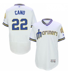 Mens Majestic Seattle Mariners 22 Robinson Cano White Flexbase Authentic Collection Cooperstown MLB Jersey 