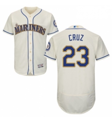 Mens Majestic Seattle Mariners 23 Nelson Cruz Cream Alternate Flex Base Authentic Collection MLB Jersey