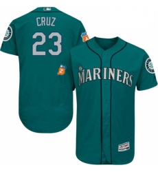Mens Majestic Seattle Mariners 23 Nelson Cruz Teal Green Alternate Flex Base Authentic Collection MLB Jersey