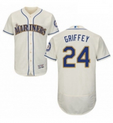 Mens Majestic Seattle Mariners 24 Ken Griffey Cream Alternate Flex Base Authentic Collection MLB Jersey