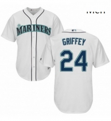 Mens Majestic Seattle Mariners 24 Ken Griffey Replica White Home Cool Base MLB Jersey