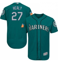 Mens Majestic Seattle Mariners 27 Ryon Healy Teal Green Alternate Flex Base Authentic Collection MLB Jersey
