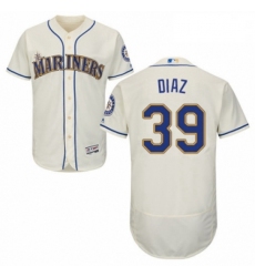 Mens Majestic Seattle Mariners 39 Edwin Diaz Cream Alternate Flex Base Authentic Collection MLB Jersey