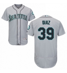 Mens Majestic Seattle Mariners 39 Edwin Diaz Grey Road Flex Base Authentic Collection MLB Jersey