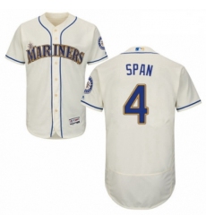Mens Majestic Seattle Mariners 4 Denard Span Cream Alternate Flex Base Authentic Collection MLB Jersey