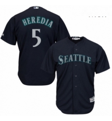 Mens Majestic Seattle Mariners 5 Guillermo Heredia Replica Navy Blue Alternate 2 Cool Base MLB Jersey 