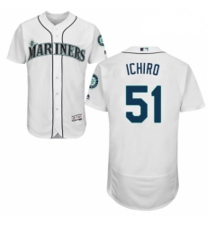 Mens Majestic Seattle Mariners 51 Ichiro Suzuki White Home Flex Base Authentic Collection MLB Jersey