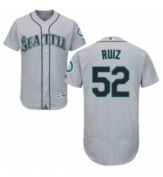 Mens Majestic Seattle Mariners 52 Carlos Ruiz Grey Flexbase Authentic Collection MLB Jersey