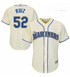 Mens Majestic Seattle Mariners 52 Carlos Ruiz Replica Cream Alternate Cool Base MLB Jersey