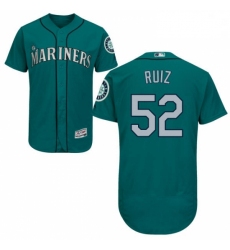 Mens Majestic Seattle Mariners 52 Carlos Ruiz Teal Green Flexbase Authentic Collection MLB Jersey