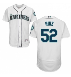 Mens Majestic Seattle Mariners 52 Carlos Ruiz White Flexbase Authentic Collection MLB Jersey