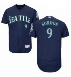 Mens Majestic Seattle Mariners 9 Dee Gordon Navy Blue Alternate Flex Base Authentic Collection MLB Jersey