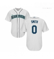 Mens Seattle Mariners 0 Mallex Smith Replica White Home Cool Base Baseball Jersey 
