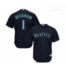 Mens Seattle Mariners 1 Tim Beckham Replica Navy Blue Alternate 2 Cool Base Baseball Jersey 