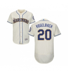 Mens Seattle Mariners 20 Dan Vogelbach Cream Alternate Flex Base Authentic Collection Baseball Jersey