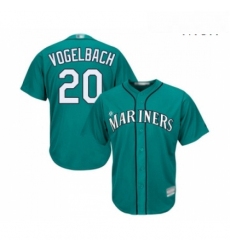 Mens Seattle Mariners 20 Dan Vogelbach Replica Teal Green Alternate Cool Base Baseball Jersey 