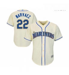 Mens Seattle Mariners 22 Omar Narvaez Replica Cream Alternate Cool Base Baseball Jersey 