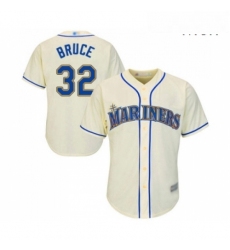 Mens Seattle Mariners 32 Jay Bruce Replica Cream Alternate Cool Base Baseball Jersey 
