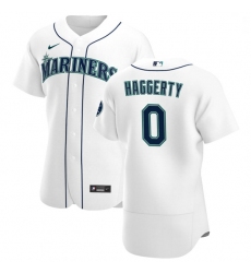 Seattle Mariners 0 Sam Haggerty Men Nike White Home 2020 Authentic Player MLB Jersey