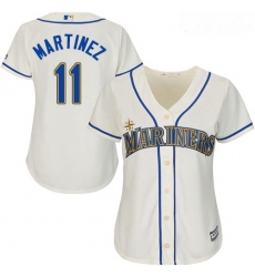 Mariners #11 Edgar Martinez Cream Alternate Women Stitched Baseball Jersey