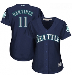 Mariners #11 Edgar Martinez Navy Blue Alternate Women Stitched Baseball Jersey