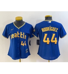 Women Seattle Mariners 44 Julio Rodriguez Royal 2023 City Connect With Patch Stitched Baseball Jersey