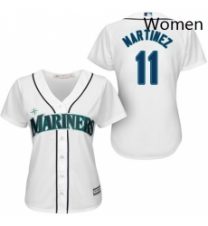 Womens Majestic Seattle Mariners 11 Edgar Martinez Authentic White Home Cool Base MLB Jersey 