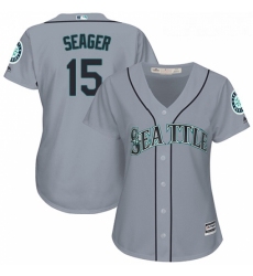 Womens Majestic Seattle Mariners 15 Kyle Seager Authentic Grey Road Cool Base MLB Jersey