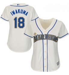 Womens Majestic Seattle Mariners 18 Hisashi Iwakuma Authentic Cream Alternate Cool Base MLB Jersey