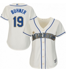 Womens Majestic Seattle Mariners 19 Jay Buhner Authentic Cream Alternate Cool Base MLB Jersey 