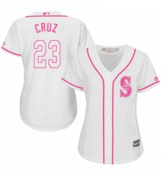 Womens Majestic Seattle Mariners 23 Nelson Cruz Authentic White Fashion Cool Base MLB Jersey