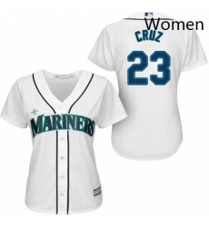 Womens Majestic Seattle Mariners 23 Nelson Cruz Authentic White Home Cool Base MLB Jersey