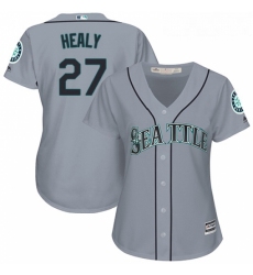 Womens Majestic Seattle Mariners 27 Ryon Healy Replica Grey Road Cool Base MLB Jersey 