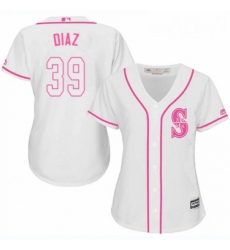 Womens Majestic Seattle Mariners 39 Edwin Diaz Authentic White Fashion Cool Base MLB Jersey 