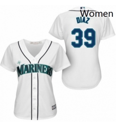 Womens Majestic Seattle Mariners 39 Edwin Diaz Replica White Home Cool Base MLB Jersey 