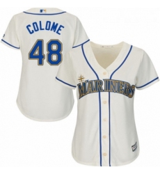 Womens Majestic Seattle Mariners 48 Alex Colome Authentic Cream Alternate Cool Base MLB Jersey 