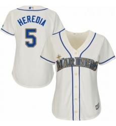 Womens Majestic Seattle Mariners 5 Guillermo Heredia Authentic Cream Alternate Cool Base MLB Jersey 
