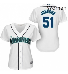 Womens Majestic Seattle Mariners 51 Randy Johnson Replica White Home Cool Base MLB Jersey