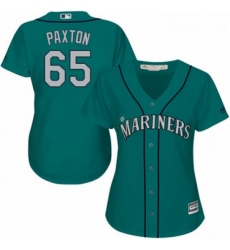 Womens Majestic Seattle Mariners 65 James Paxton Authentic Teal Green Alternate Cool Base MLB Jersey 