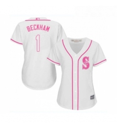 Womens Seattle Mariners 1 Tim Beckham Replica White Fashion Cool Base Baseball Jersey 