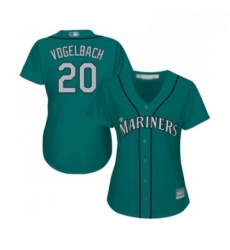 Womens Seattle Mariners 20 Dan Vogelbach Replica Teal Green Alternate Cool Base Baseball Jersey 