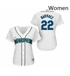 Womens Seattle Mariners 22 Omar Narvaez Replica White Home Cool Base Baseball Jersey 