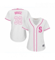 Womens Seattle Mariners 32 Jay Bruce Replica White Fashion Cool Base Baseball Jersey 