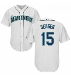 Youth Majestic Seattle Mariners 15 Kyle Seager Replica White Home Cool Base MLB Jersey