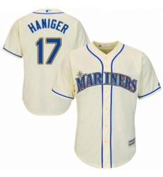 Youth Majestic Seattle Mariners 17 Mitch Haniger Replica Cream Alternate Cool Base MLB Jersey 