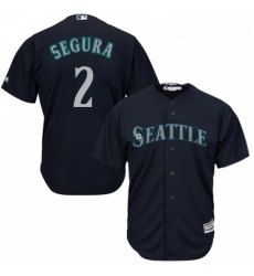 Youth Majestic Seattle Mariners 2 Jean Segura Authentic Navy Blue Alternate 2 Cool Base MLB Jersey